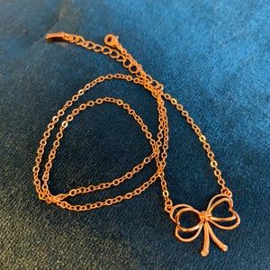 Ted Baker rose gold bow necklace